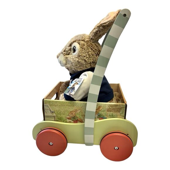 PETER RABBIT Plush With Garden Cart 20” Stuffed Toy Bunny And Wagon - Picture 2 of 16